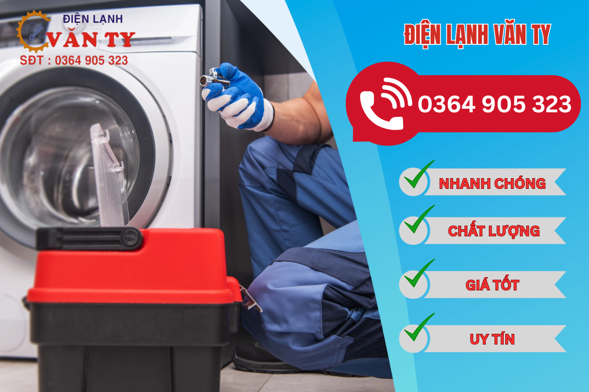 Điện Lạnh Văn Ty nhận sửa máy giặt tại nhà cho hầu hết các hãng máy giặt phổ biến trên thị trường