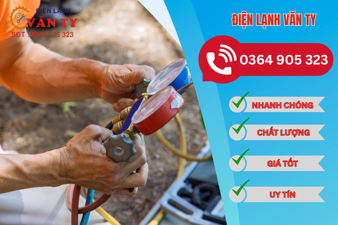 Liên hệ ngay Điện Lạnh Văn Ty – dịch vụ bơm ga máy lạnh Quận 9 giá rẻ, có mặt chỉ sau 30 phút